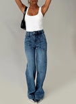 Carsen Wide Leg Jeans Washed Blue