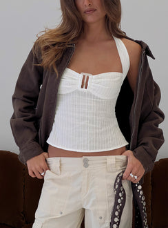 Isabetta Halter Top White