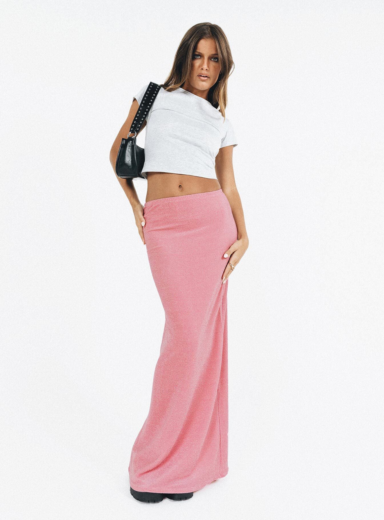 product Harriette Maxi Skirt Pink Lurex Princess Polly  Maxi 