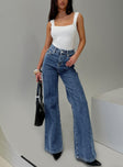 Lucille High Rise Flare Leg Jeans Mid Wash