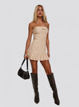 Sesamie Belted Mini Dress Beige