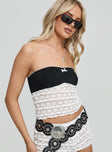 Magic Wand Strapless Top Black/white