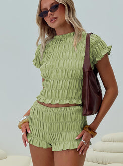 Most Wanted Shirred Set Green