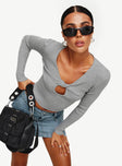 Morelli Long Sleeve Top Grey