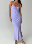 Maxi dress V neckline, lace detail on bust, invisible zip at side Non-stretch material, fully lined 