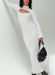 Princess Polly High Neck  Karia Long Sleeve Maxi Dress Grey