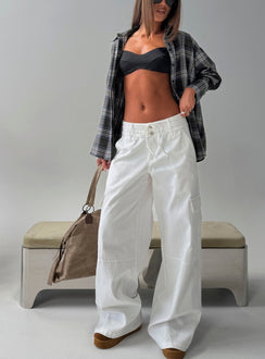 Laurella Cargo Tie Waist Trousers White