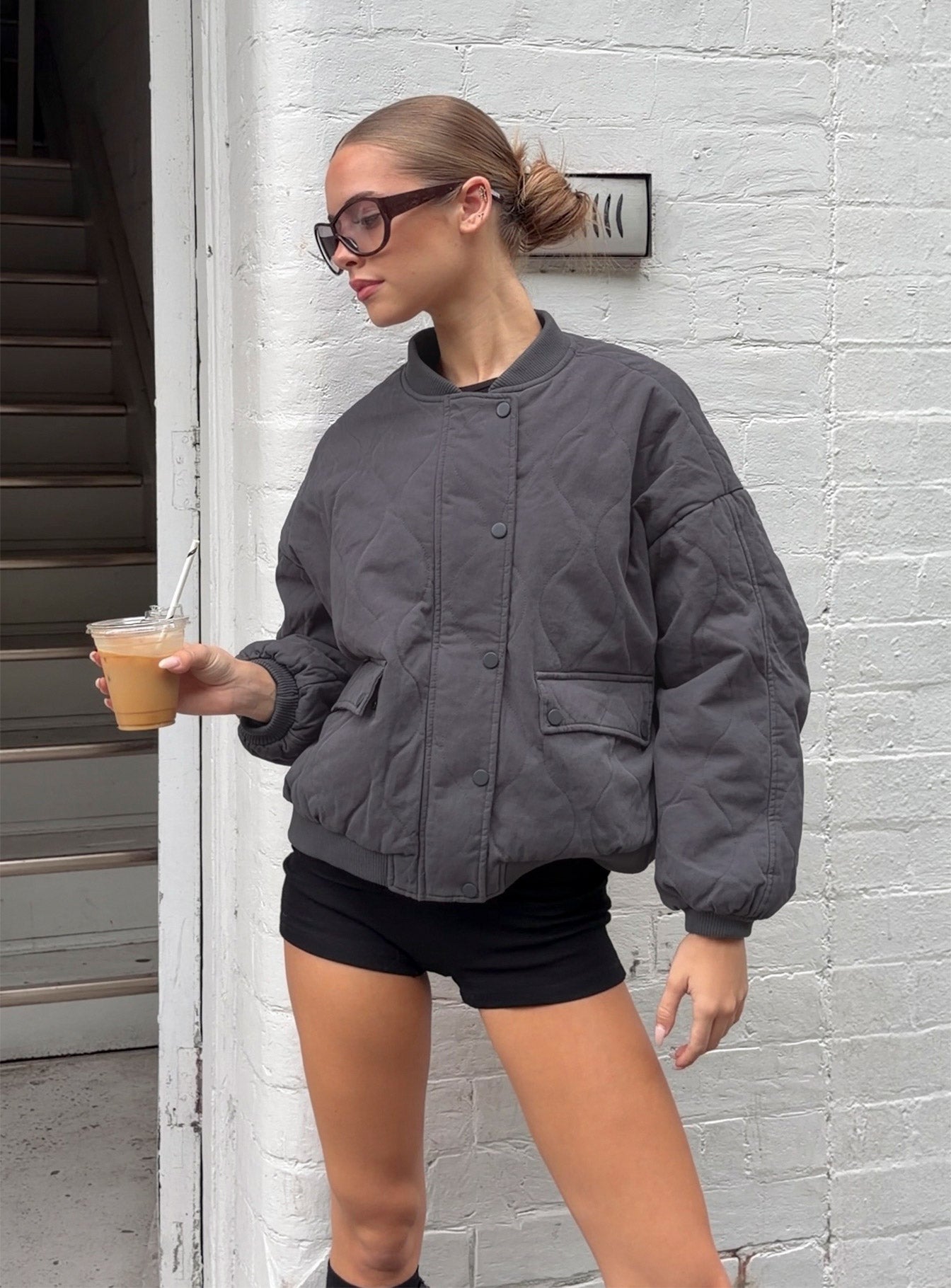 Stick Season Quilted Jacket Grey