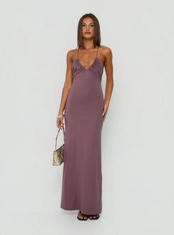 Esolda Ruched Low Back Maxi Dress Dusty Mauve