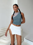   front view of model wearing Princess Polly Bold Move Mini Skirt White Low Impact Mini Skirts 