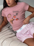 Breakfast Buffet Sleep Tee Pink