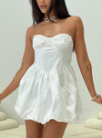 Princess Polly Sweetheart Neckline  Zafira Frill Strapless Mini Dress White