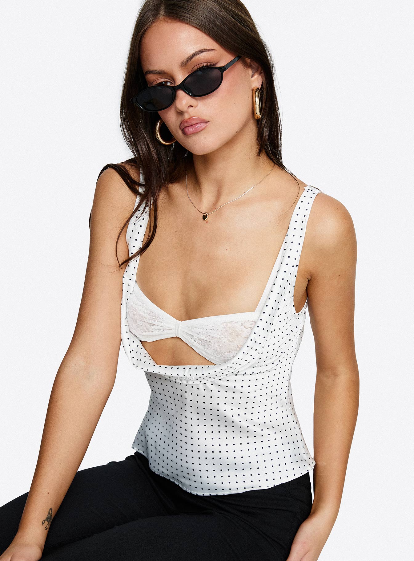 Delilah Top Porcelain Polka