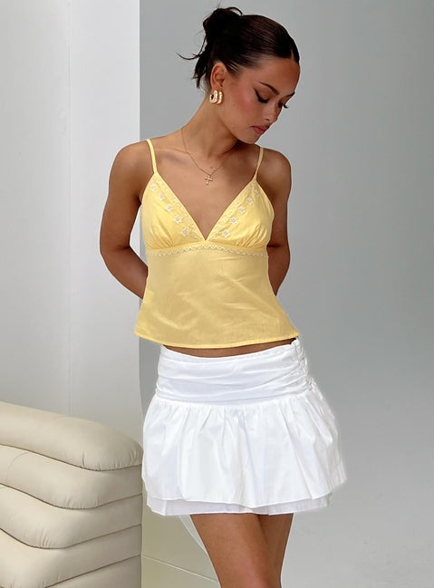   front view of model wearing Princess Polly Written In The Stars Mini Skirt White Mini Skirts 