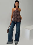 front view of model wearing Princess Polly Florida Keys Cuffed Jeans Mid Blue High Waisted 