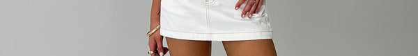 Nicolina Low Rise Denim Mini Skirt Ecru