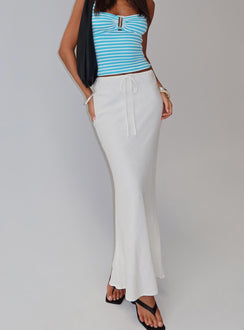 Mercer Linen Blend Maxi Skirt White