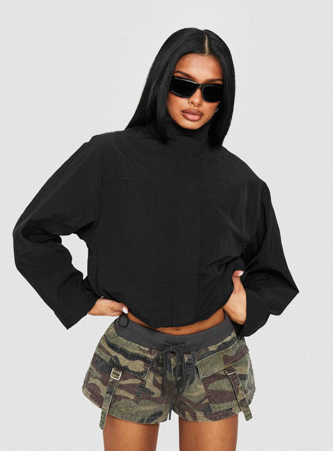Shoreline Windbreaker Jacke Schwarz