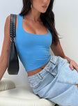 product Princess Polly Sleeveless Scoop Neck  Back In Time Top Blue