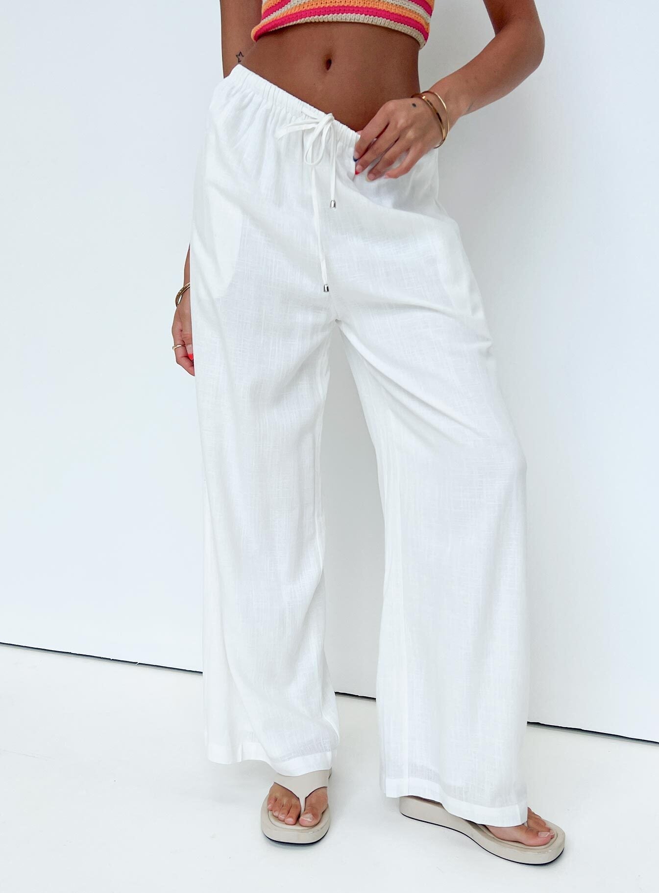 Ogilvie Linen Blend Trousers White | Princess Polly