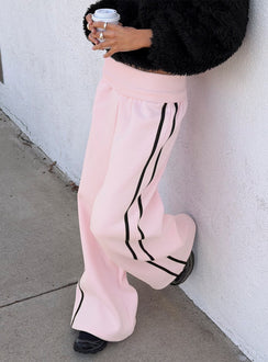 Lockie Foldover Baggy Track Trousers Pink / Black