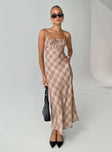 Wallin Maxi Dress Brown Check