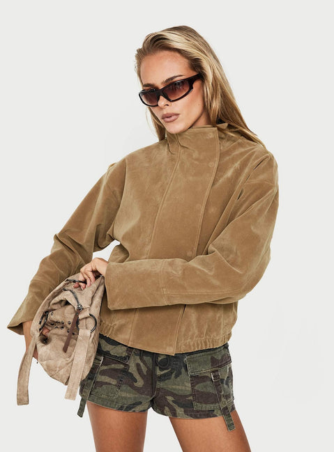 Tayne Funnel Neck Jacke Karamell