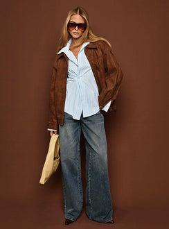 Paltrow Mid Rise Wide Leg Cargo Jeans Mid Blue Wash