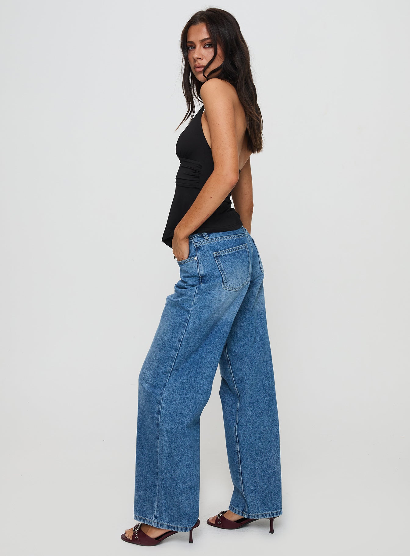 Serenitia Mid Rise Straight Leg Jeans Mid Blue Wash Tall