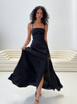 Princess Polly Square Neck  Kerwin Maxi Dress Black