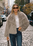 Wayland Faux Fur Jacket Grey