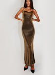 Princess Polly Cowl Neck  Cleever Maxi Dress Brown