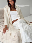 Joyous Longline Cardigan Cream Princess Polly  long 