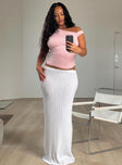 Belle Knit Maxi Skirt White Princess Polly  Maxi 