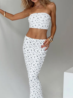 Matching set Cropped tube top, elasticated bust & waistband, lettuce edge hem, split in hem Good stretch, fully lined