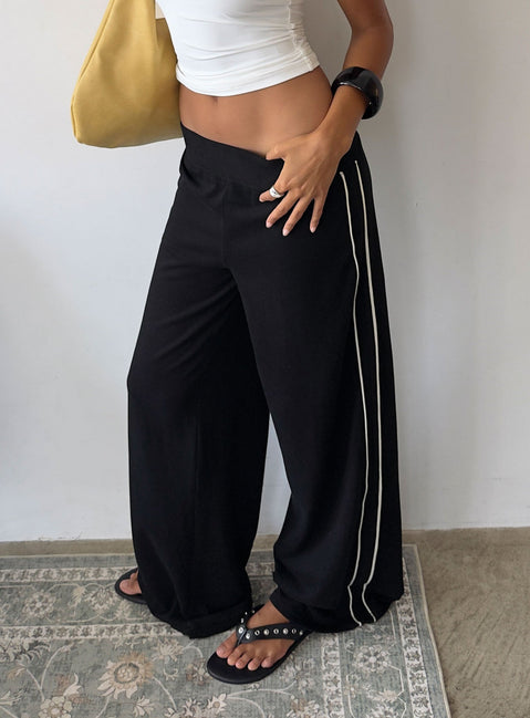 Ascenda Straight Leg Track Trouser Black
