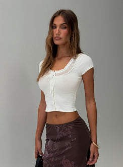 Kaliyah Layered Button-Down-Top Creme