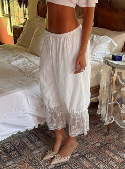 Daiana Lace Culotte Trousers Cream