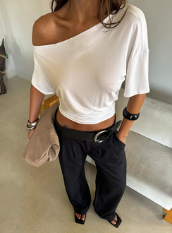 Ashlinn Off Shoulder Drapey Top White