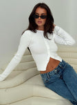 Suzu Long Sleeve Top White