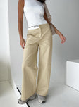 Princess Polly mid-rise  Carazon Pants Beige