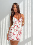 Princess Polly Plunger  Karena Mini Dress White / Red Floral