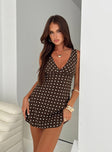 Nellie Mini Dress Brown Polka Dot Tall