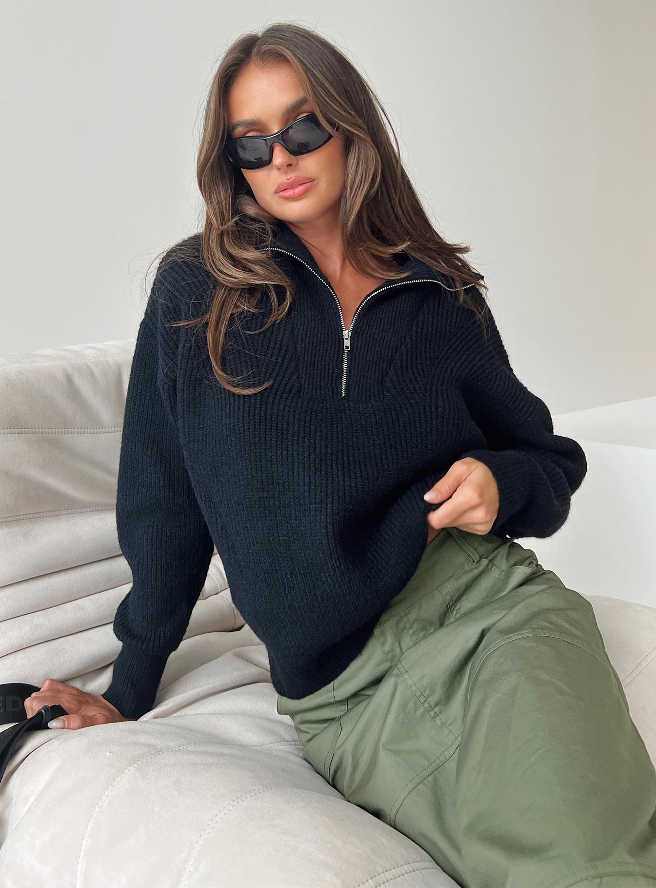 Front zip sweater discount women's