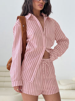 Chloe Set Pink / Brown Stripe