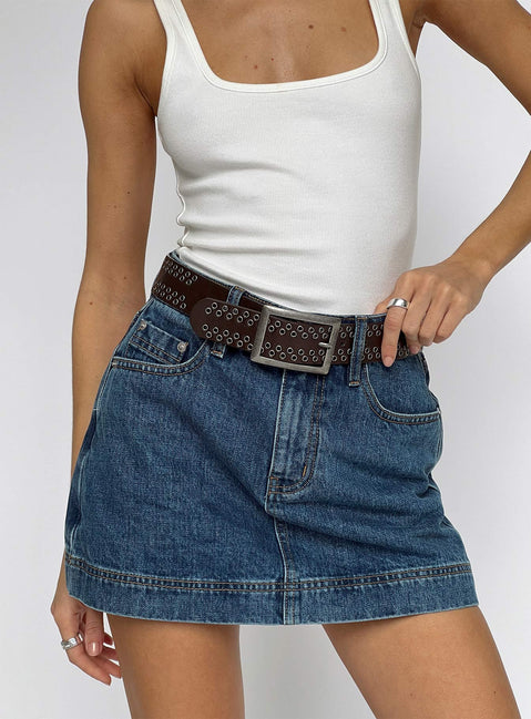 Gazelle Denim Skort Mid Wash