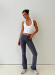 front view of model wearing Princess Polly Movement Yoga Pant Blue High Waisted Pants 