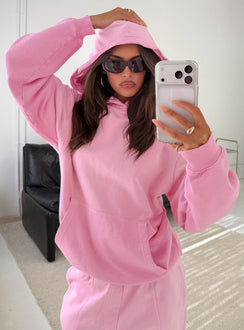 AT Pullover Oversized Hoodie Washed Pink