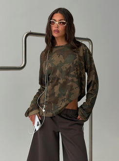 Arlla Waffeljersey Langarmshirt Camo