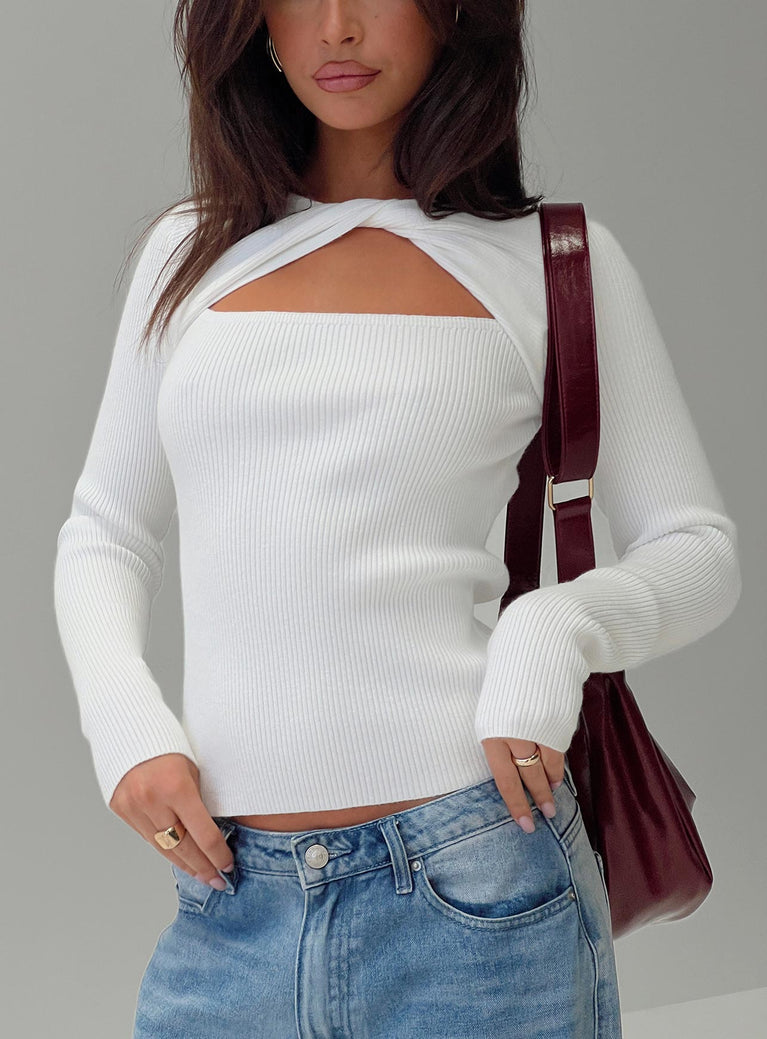 Malgit Long Sleeve Top White